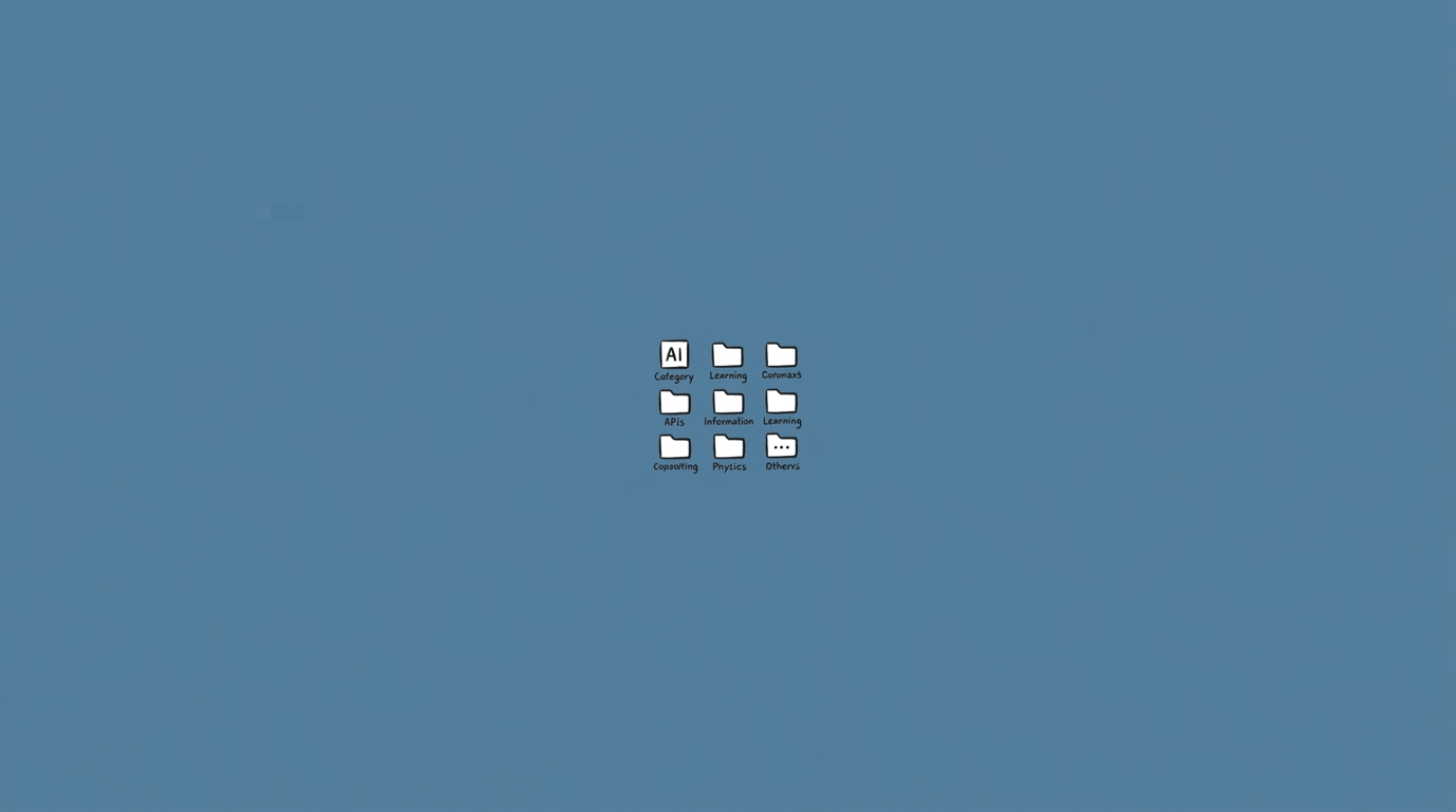 Hand-drawn illustration of small organized boxes in a grid