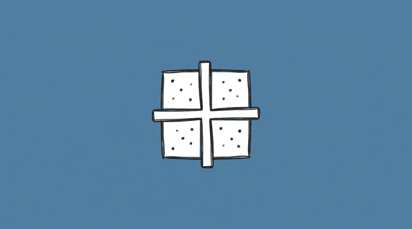 Hand-drawn illustration of a 2x2 grid