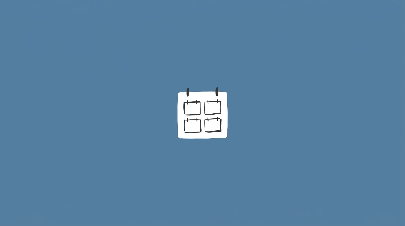 Hand-drawn illustration of a small calendar with four marked weeks