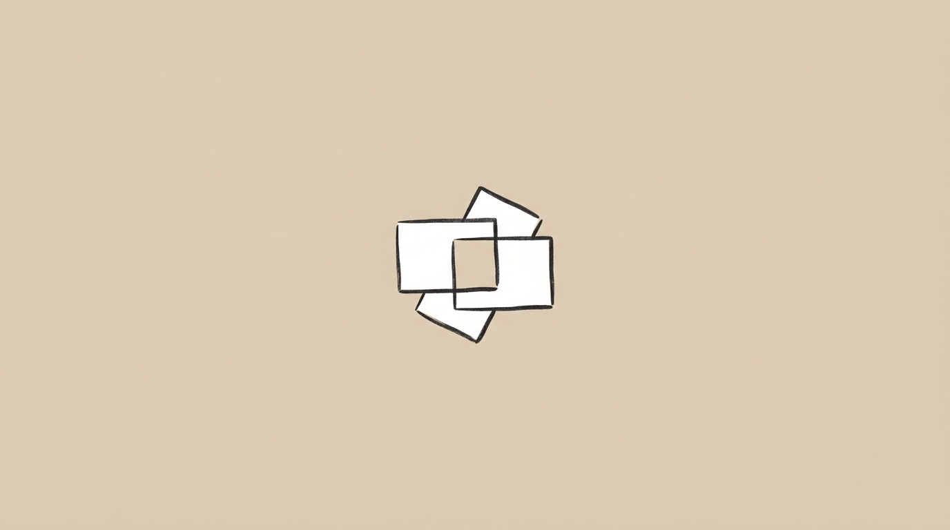 Hand-drawn illustration of two interlocking rectangular shapes